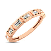 14K Rose Gold 1/4 Ct.Tw. Diamond Straight Buggete Stackable Band - Robson's Jewelers