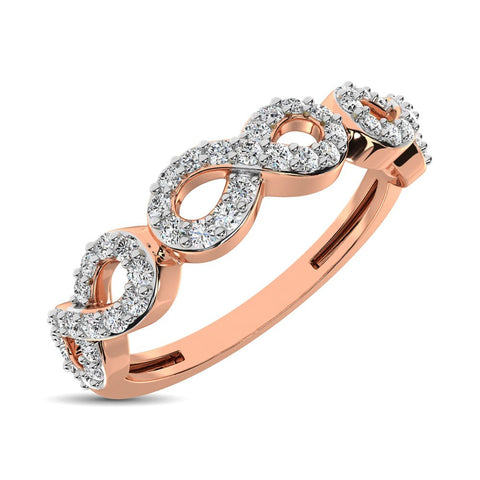 14K Rose Gold 1/4 Ct.Tw. Diamond Open Frame Stackable Band - Robson's Jewelers