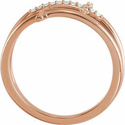 14K Rose .06 CTW Natural Diamond Sideways Cross Ring - Robson's Jewelers