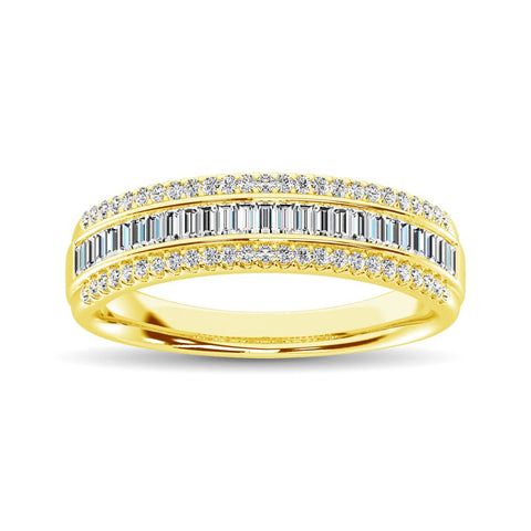 14K Yellow Gold Round and Baguette Diamond 2/5 Ct.Tw. Anniversary Band - Robson's Jewelers