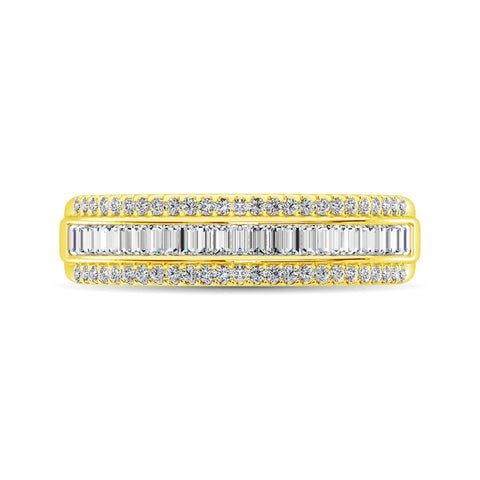 14K Yellow Gold Round and Baguette Diamond 2/5 Ct.Tw. Anniversary Band - Robson's Jewelers