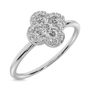 Diamond 1/4 ct tw Clover Ring in 14K White Gold - Robson's Jewelers