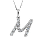 Diamond 1/8 Ct.Tw. Letter M Pendant in 10K White Gold - Robson's Jewelers