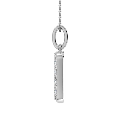 Diamond 1/8 Ct.Tw. Letter M Pendant in 10K White Gold - Robson's Jewelers