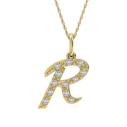 Diamond 1/8 Ct.Tw. Letter R Pendant in 10K Yellow Gold - Robson's Jewelers
