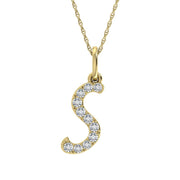 Diamond 1/8 Ct.Tw. Letter S Pendant in 10K Yellow Gold - Robson's Jewelers