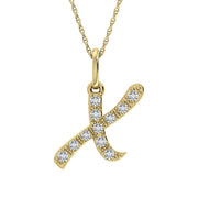 Diamond 1/8 Ct.Tw. Letter X Pendant in 10K Yellow Gold - Robson's Jewelers
