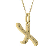 Diamond 1/8 Ct.Tw. Letter X Pendant in 10K Yellow Gold - Robson's Jewelers
