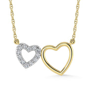 10K Yellow Gold Diamond 1/50 Ct.Tw. Heart Necklace (18 inches)" - Robson's Jewelers