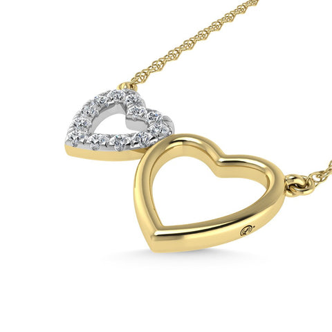 10K Yellow Gold Diamond 1/50 Ct.Tw. Heart Necklace (18 inches)" - Robson's Jewelers