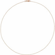 14K Rose 1 mm Diamond-Cut Bead 18" Chain - Robson's Jewelers