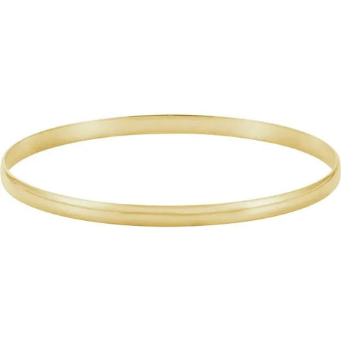 14K Yellow 6 mm Half Round Bangle 7 3/4" Bracelet - Robson's Jewelers