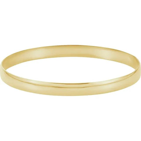 14K Yellow 6 mm Half Round Bangle 7 3/4" Bracelet - Robson's Jewelers