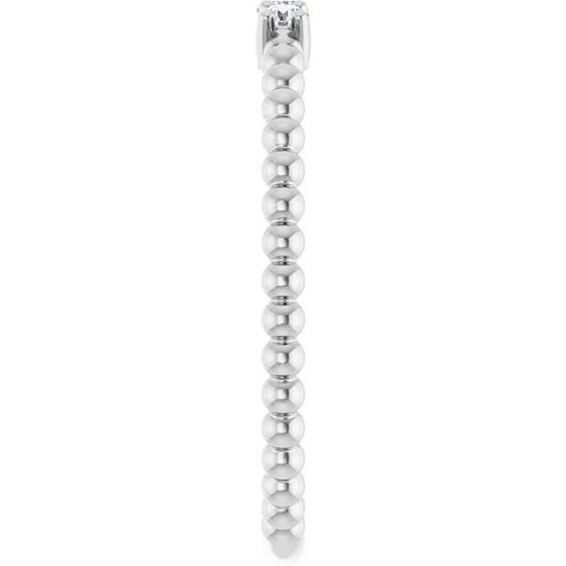 14K White 1/10 CTW Natural Diamond Beaded Ring - Robson's Jewelers