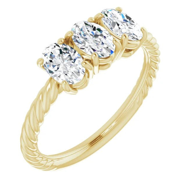 14K Yellow 3 CTW Lab-Grown Diamond Three-Stone Ring - Robson's Jewelers