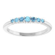 14K White Natural Aquamarine Stackable Ring - Robson's Jewelers