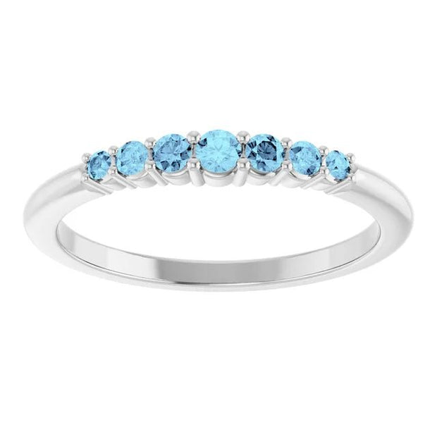 14K White Natural Aquamarine Stackable Ring - Robson's Jewelers