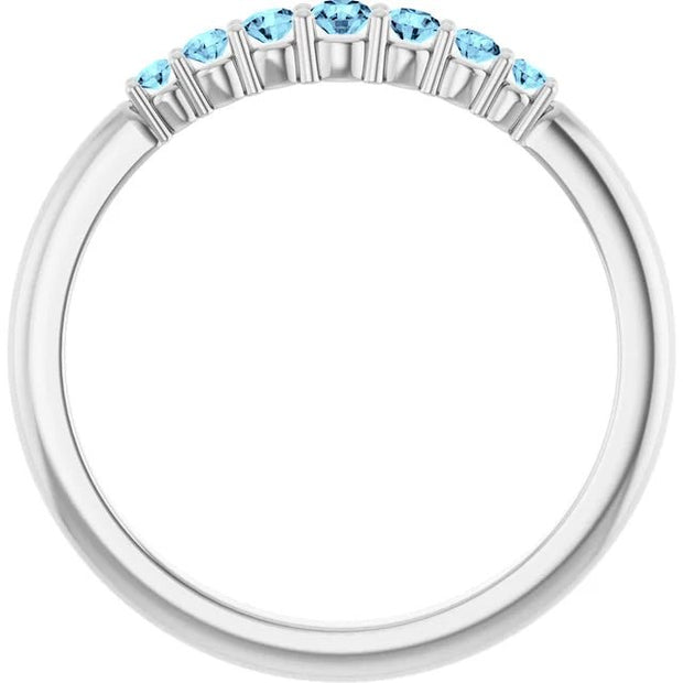 14K White Natural Aquamarine Stackable Ring - Robson's Jewelers