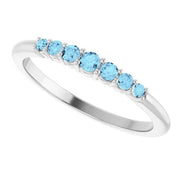 14K White Natural Aquamarine Stackable Ring - Robson's Jewelers