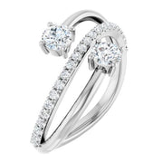 14K White 3/4 CTW Natural Diamond Two-Stone Ring - Robson's Jewelers