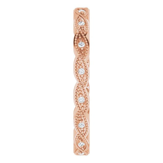 14K Rose .07 CTW Natural Diamond Eternity Band Size 7 - Robson's Jewelers