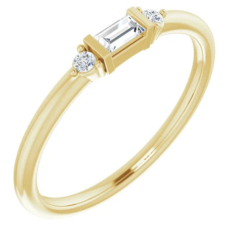 14K Yellow 1/8 CTW Natural Diamond Stackable Ring - Robson's Jewelers