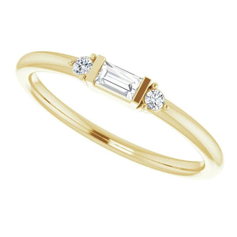 14K Yellow 1/8 CTW Natural Diamond Stackable Ring - Robson's Jewelers