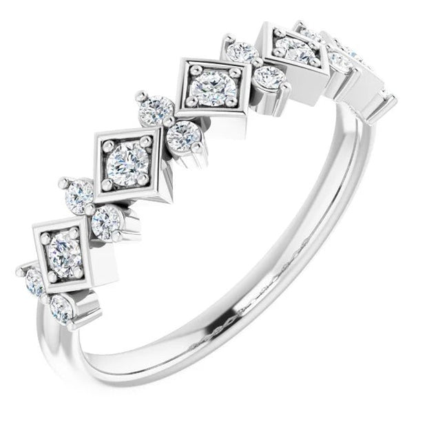 14K White 1/3 CTW Natural Diamond Five-Stone Anniversary Band - Robson's Jewelers