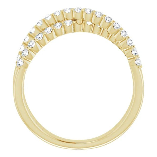 14K Yellow 1/2 CTW Natural Diamond Criss-Cross Ring - Robson's Jewelers