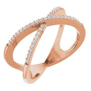 14K Rose 1/6 CTW Natural Diamond Criss-Cross Ring - Robson's Jewelers