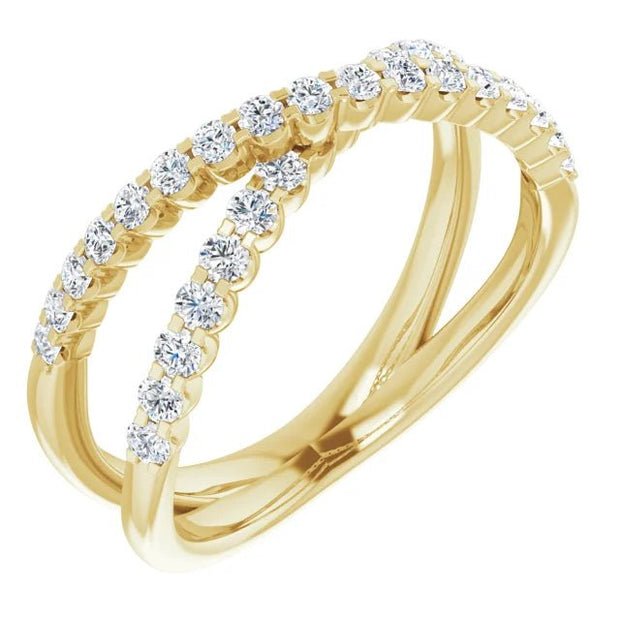 14K Yellow 1/2 CTW Natural Diamond Criss-Cross Ring - Robson's Jewelers