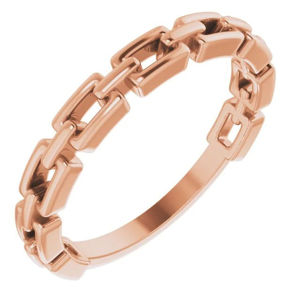 14K Rose Chain Link Ring - Robson's Jewelers