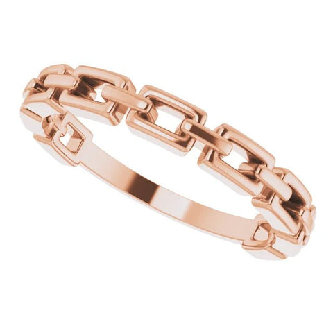 14K Rose Chain Link Ring - Robson's Jewelers