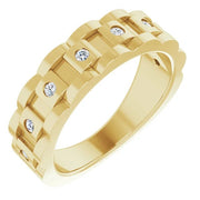 14K Yellow 1/4 CTW Natural Diamond Chain Link Ring - Robson's Jewelers