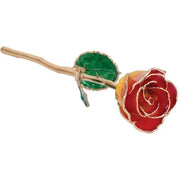 Lacquered Sunset Yellow & Red Rose with Gold Trim - Robson's Jewelers