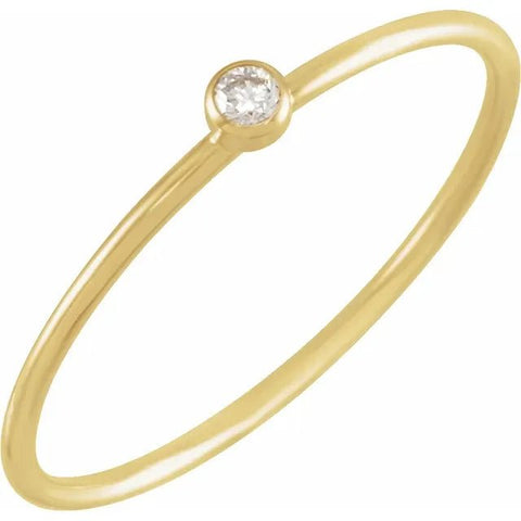 14K Yellow .03 CT Natural Diamond Stackable Ring Size 7 - Robson's Jewelers