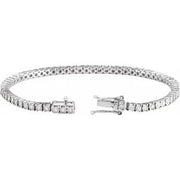 14K White 1 CTW Natural Diamond Illusion-Set Line 7" Bracelet - Robson's Jewelers