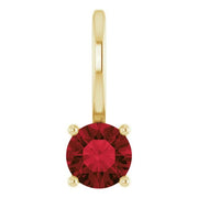 14K Yellow Imitation Mozambique Garnet Solitaire Charm/Pendant - Robson's Jewelers