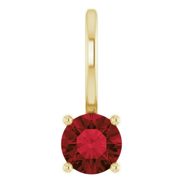 14K Yellow Imitation Mozambique Garnet Solitaire Charm/Pendant - Robson's Jewelers