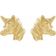 14K Yellow Youth Unicorn Earrings - Robson's Jewelers