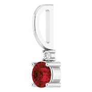 14K White Natural Mozambique Garnet & .015 CT Natural Diamond Charm/Pendant - Robson's Jewelers