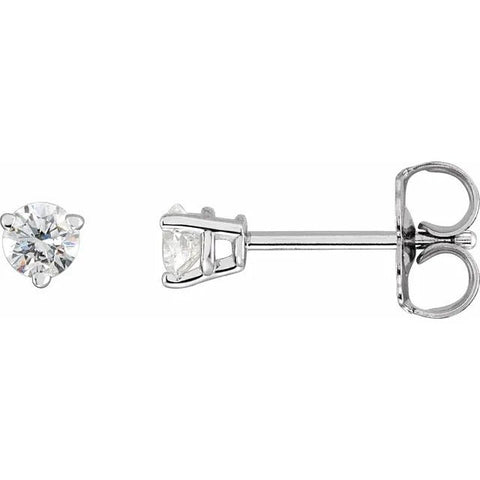 14K White 1/4 CTW Natural Diamond Friction Post Earrings - Robson's Jewelers