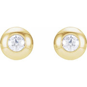 14K Yellow .06 CTW Natural Diamond Domed Bezel-Set Earrings - Robson's Jewelers