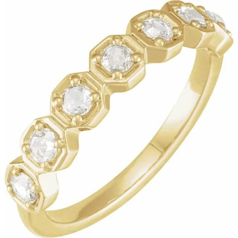 14K Yellow 1/4 CTW Natural Rose-Cut Diamond Anniversary Band - Robson's Jewelers