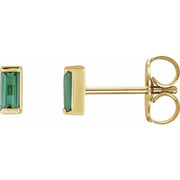 14K Yellow Natural Green Tourmaline Channel-Set Earrings - Robson's Jewelers