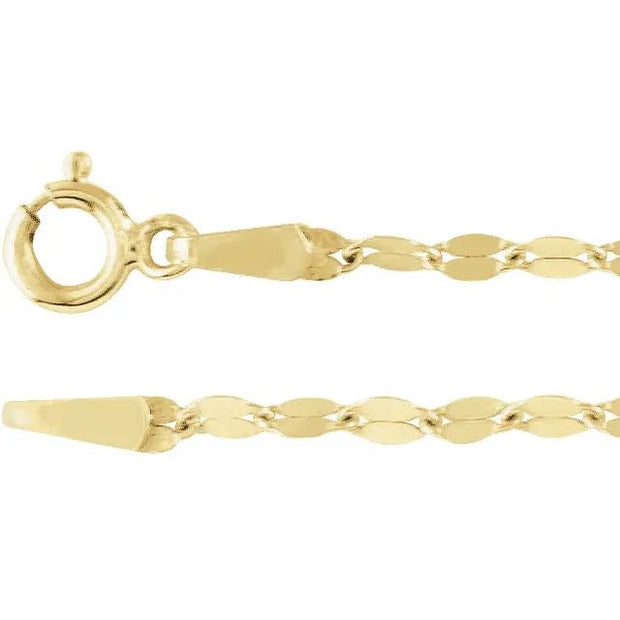 14K Yellow 1.9 mm Keyhole 18" Chain - Robson's Jewelers