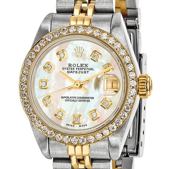 Pre-owned Independently Certified Rolex Steel/18ky Ladies Diamond MOP Watch - Robson's Jewelers