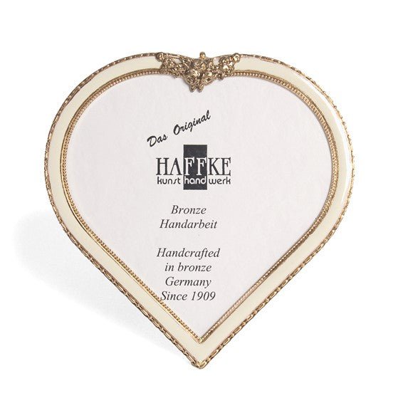 Bronze Beige Enameled Heart-shaped 3.5in Frame - Robson's Jewelers