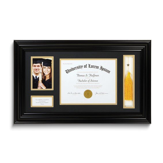 Graduation 4x6 Photo, Diploma, and Tassel Black Frame with Quote by Thoreau - Robson's Jewelers