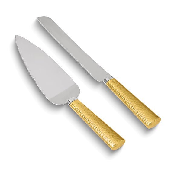 Hammered Gold Server & Knife Set